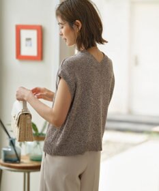 組曲 L 【WEB限定・前後着用可】コットンポリエステル杢プルオーバー ニット