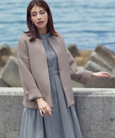 Tiaclasse ダイバー素材ノーカラージャケット