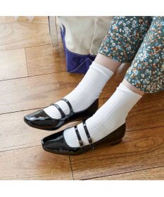 ing <ing>ダブルストラップフラットシューズ