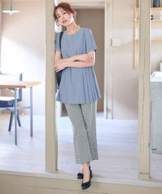 Tiaclasse 【新色追加・洗える】サイドプリーツチュニックブラウス