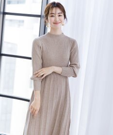 Tiaclasse 【洗える】1着でオシャレ感が出せるニットプリーツワンピース