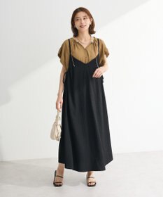 Green Parks 表面感脇リボンキャミワンピース