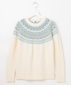 J.PRESS LADIES 【WEB限定カラーあり・洗える】FAIR ISLE ラウンドネック ニット