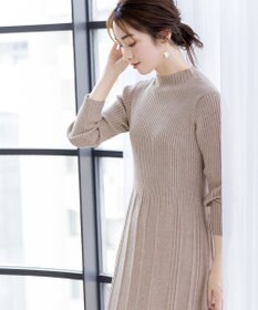 Tiaclasse 【洗える】1着でオシャレ感が出せるニットプリーツワンピース