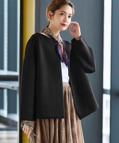 Tiaclasse ダイバー素材ノーカラージャケット