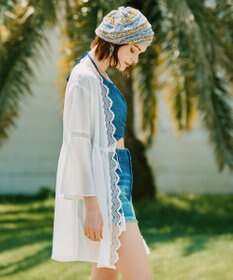 San-ai Resort（三愛水着楽園） 楊柳×レース　羽織り　F【San-ai Resort（サンアイリゾート）】