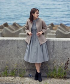 Tiaclasse ダイバー素材ノーカラージャケット