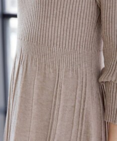 Tiaclasse 【洗える】1着でオシャレ感が出せるニットプリーツワンピース