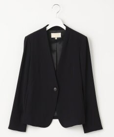 自由区 【XSサイズ～/洗える】ダブルフェイススーティング ノーカラージャケット