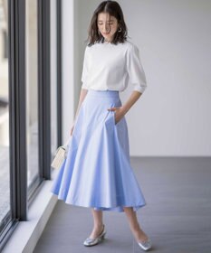 組曲 【セットアップ着用可・WEB限定】コンパクトシャーティング フレアスカート