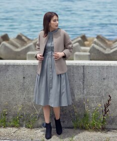 Tiaclasse ダイバー素材ノーカラージャケット