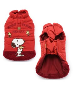 PET PARADISE 犬 服 秋冬 遠赤外線 スヌーピー エア ベスト 【小型犬】 レッド ホワイト