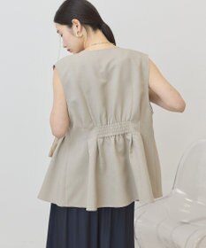 AMERICAN HOLIC 【イージーケア】リネンライクペプラムベスト