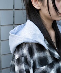 WEGO 裏毛フードチェックシャツ