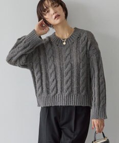 AMERICAN HOLIC 透かしケーブルニットプルオーバー