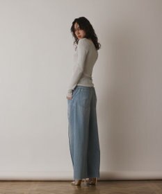 GRACE CONTINENTAL ラメリブクルーネックトップ