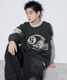 WEGO 【ユニセックス着用ITEM】ジャガードスリーブラインプルオーバー