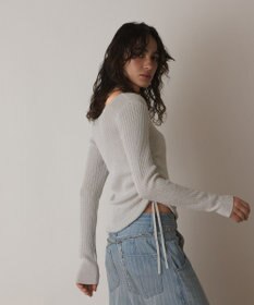 GRACE CONTINENTAL ラメリブクルーネックトップ