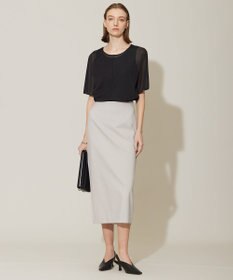 ICB 【洗える】コットンコンプレッシャー ナロースカート