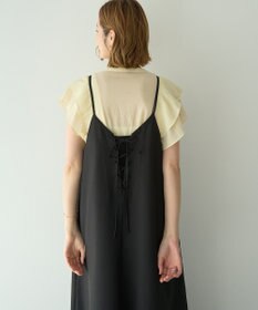 YECCA VECCA 【前後2way】レースアップキャミワンピース