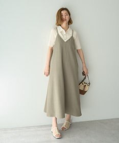 YECCA VECCA 【前後2way】レースアップキャミワンピース