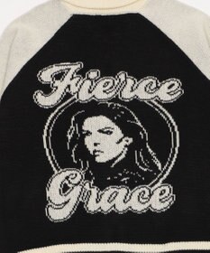 WEGO 【ユニセックス着用ITEM】グラフィックZIPニットブルゾン