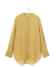 ICB 【洗える】ハイツイストコットンボイル バンドカラーブラウス