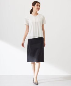 J.PRESS LADIES 【セットアップ対応・洗える・撥水・防汚】コットンFITTYシャーク スカート