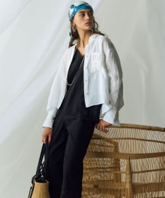 23区 L 【洗える】LIBECO クロップド シャツ