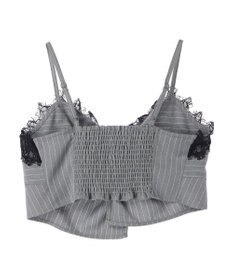 earth music&ecology ピンストライプ胸元レースビスチェ