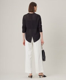 ICB 【洗える】 ペーパーブレンドシャインニット Vネックプルオーバー