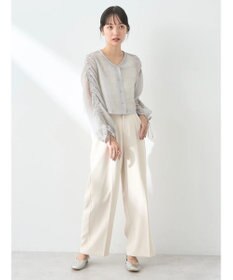 earth music&ecology キラキラシアーギャザーシャツ