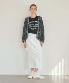 GRACE CONTINENTAL サイドレースデニムスカート