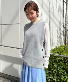 UNFILO 【洗える】サイドボタンニットベスト