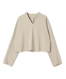 BEIGE， RUE / ドライタッチVネック配色ステッチブラウス