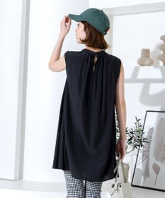 Tiaclasse L 【洗える】体型カバーも叶うAラインギャザーチュニックブラウス