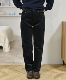 caqu レギュラーストレート 裏起毛コーデュロイパンツ