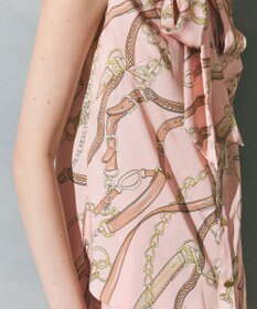 GRACE CONTINENTAL チェーンプリントボウタイブラウス