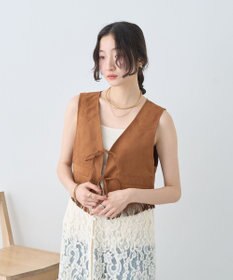 earth music&ecology スウェード調フリンジベスト