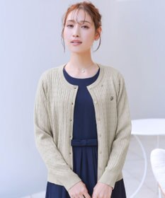 Tiaclasse ワンポイント刺繍ケーブルカーディガン