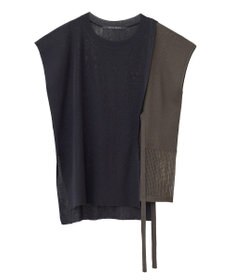 YECCA VECCA メッシュ編みレイヤードニット