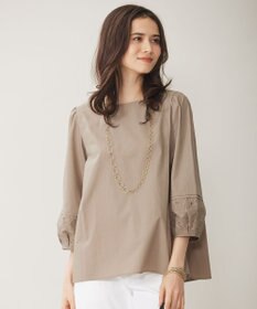 自由区 【洗える】テンセルコットンエンブロイダリープルオーバー ブラウス