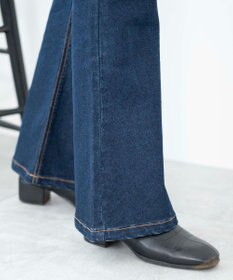 WEGO ハイウエストストレッチフレアデニムパンツ