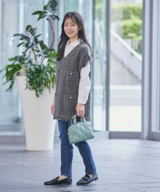 Tiaclasse 【洗える】フレアシャツチュニックブラウス