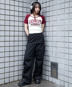 WEGO グラフィックラグランヘンリーネックT