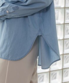 WEGO 【ANGIE VINTAGE】シアーデニムバンドカラーシャツ