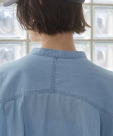 WEGO 【ANGIE VINTAGE】シアーデニムバンドカラーシャツ