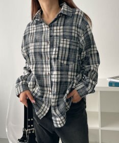 WEGO オーバーサイズチェックネルシャツ