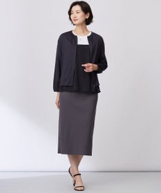 J.PRESS LADIES 【洗える】ドッキングジャージー ビスチェライク プルオーバー