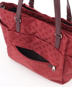 Y'SACCS ドットジャガードポーチ付きトートバッグ